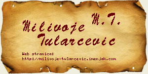 Milivoje Tularčević vizit kartica